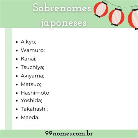 sobrenomes japoneses